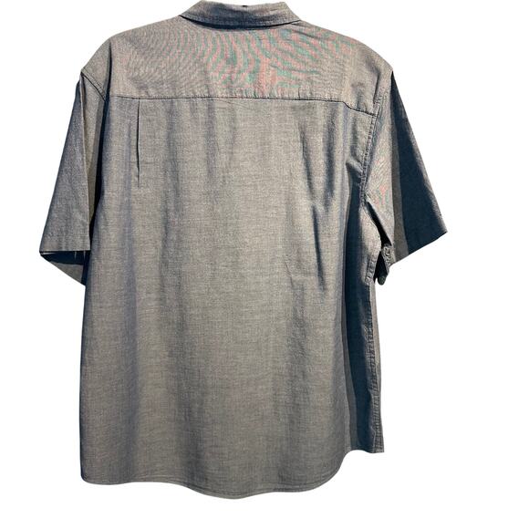 George NWT Short Sleeve Button Up Blue Size Large Chambray Business Casual - Picture 2 of 8